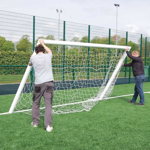 Aluminium 16' x 7' 9v9 Socketed Goal with Quick Release Crossbar NO BACK SUPPORTS
