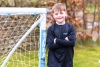 Kids using SAMBA PLAY football goal in the garden